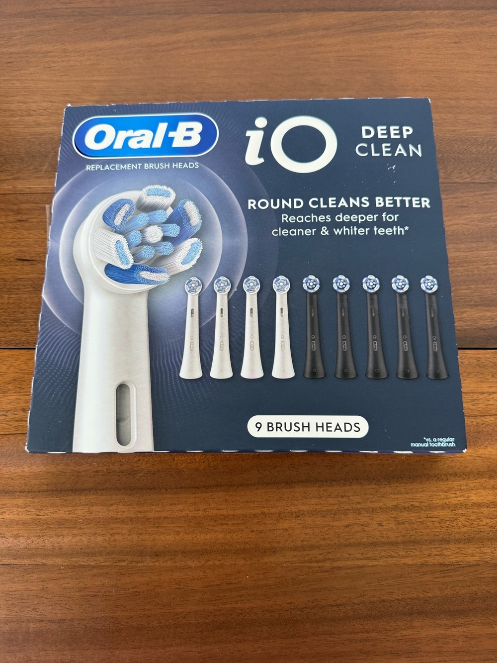 iO Replacement Brush Heads - Deep Clean (White & Black, 9 Pack)